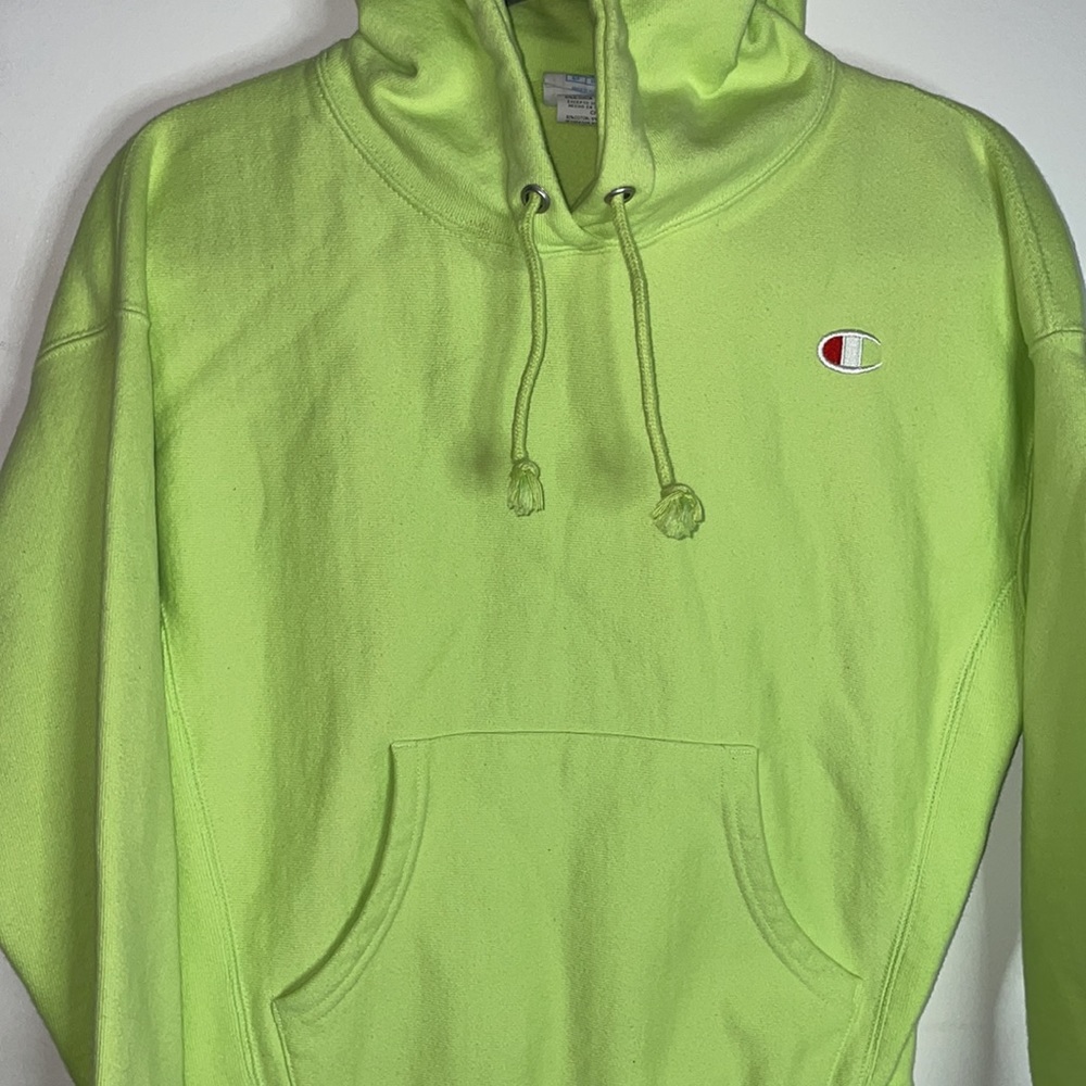 Champion Reverse Weave Neon Green Hoodie - Picture 5 of 6